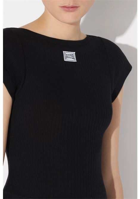 crop baby tee donna nera JEAN PAUL GAULTIER | 25/33-F-TS105P-J05400